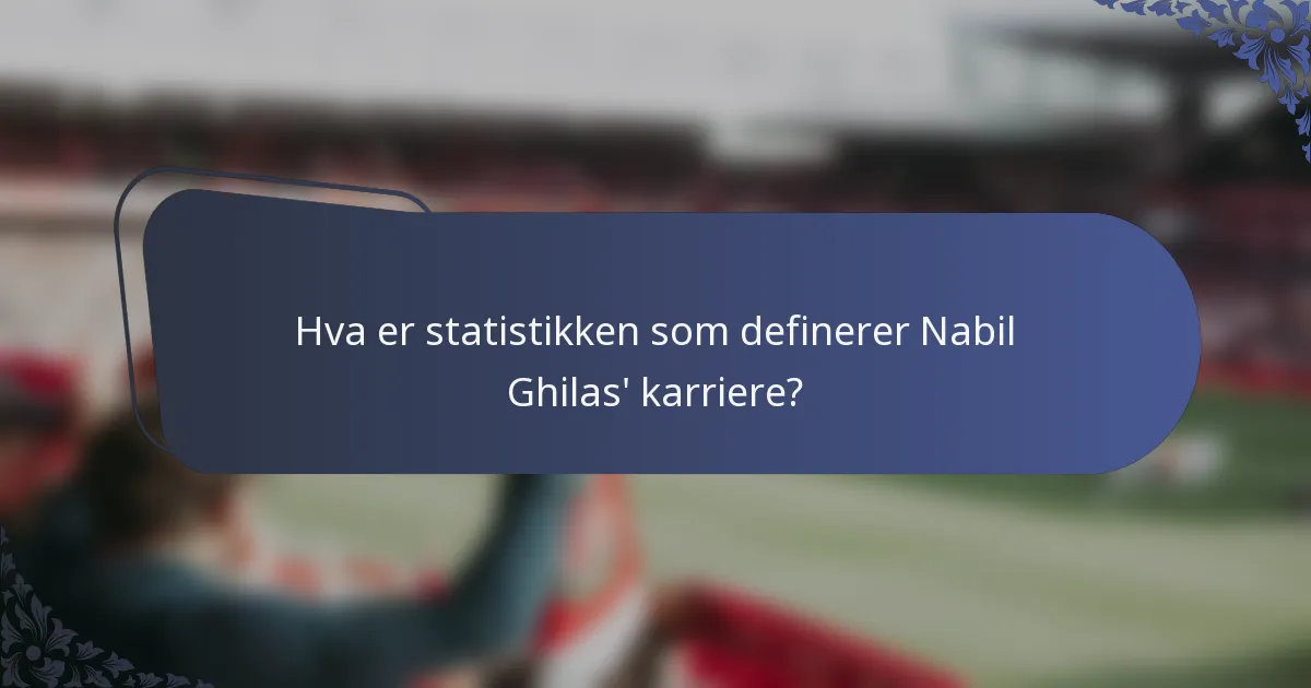 Hva er statistikken som definerer Nabil Ghilas' karriere?