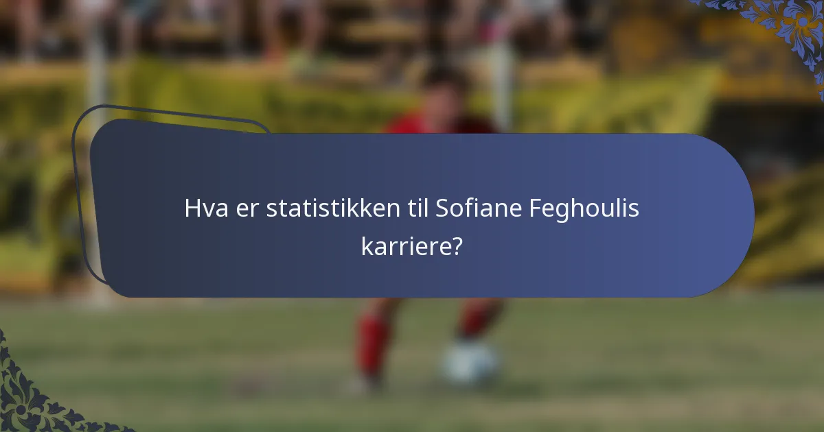 Hva er statistikken til Sofiane Feghoulis karriere?