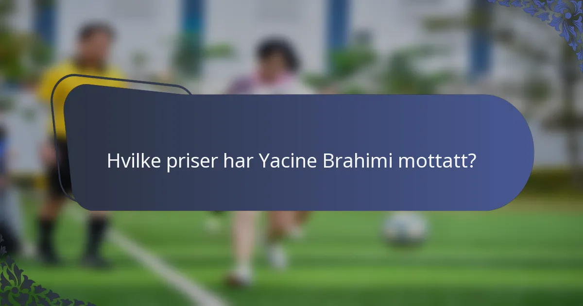 Hvilke priser har Yacine Brahimi mottatt?