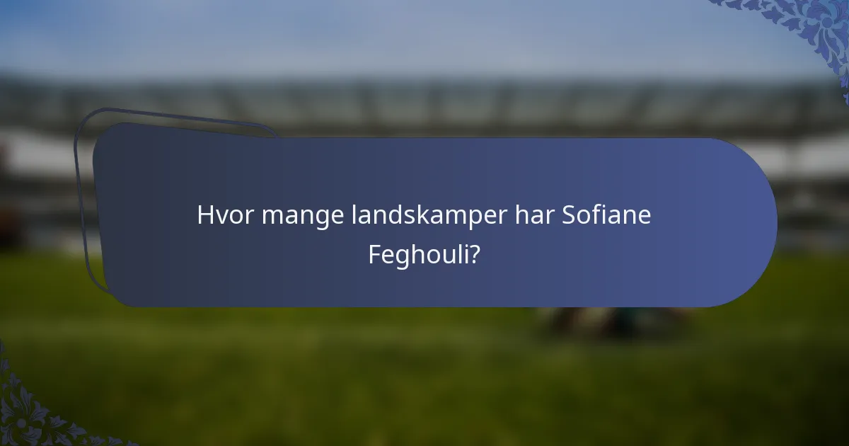 Hvor mange landskamper har Sofiane Feghouli?
