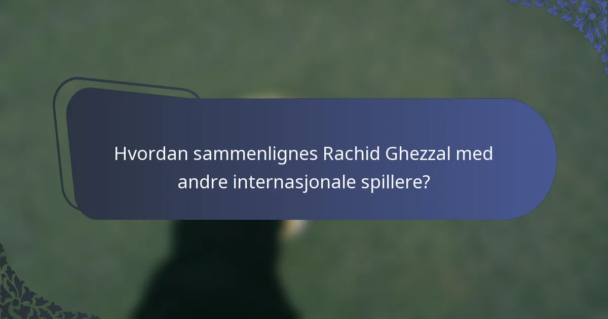 Hvordan sammenlignes Rachid Ghezzal med andre internasjonale spillere?