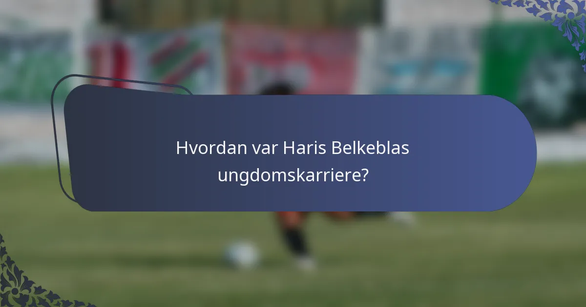 Hvordan var Haris Belkeblas ungdomskarriere?