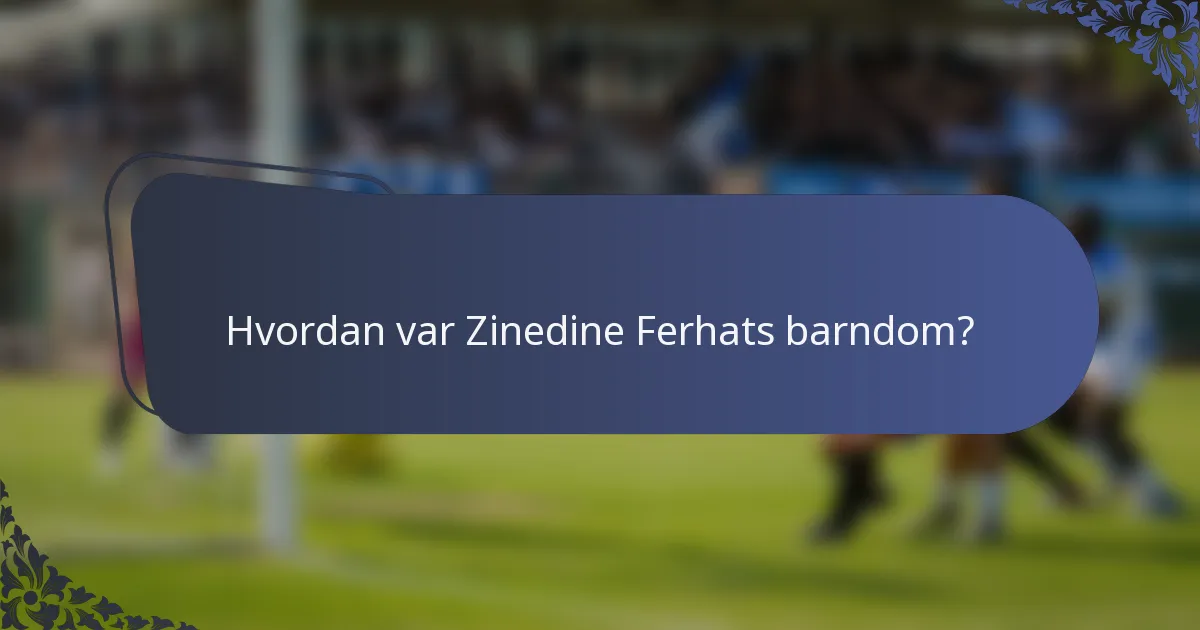 Hvordan var Zinedine Ferhats barndom?